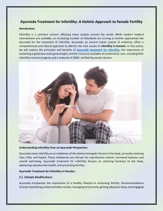 ayurveda treatment for infertility a holistic