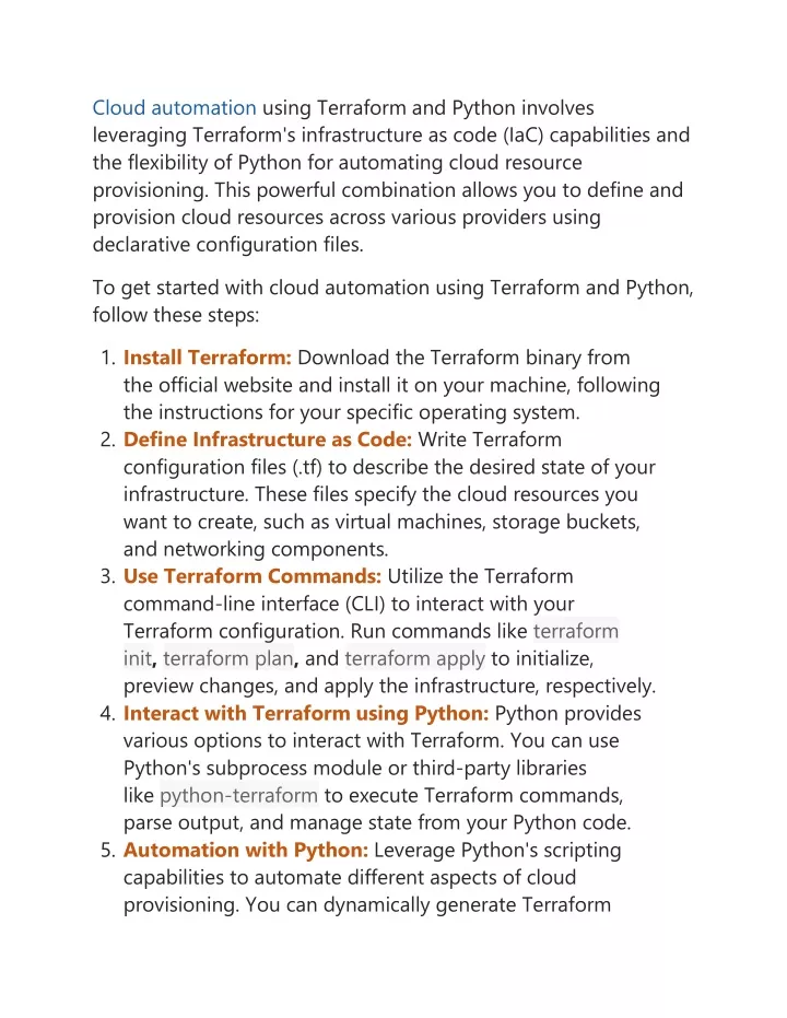 cloud automation using terraform and python