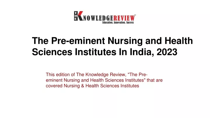 the pre eminent nursing and health sciences