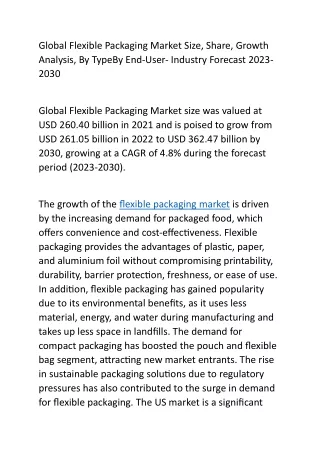 global flexible packaging market size share