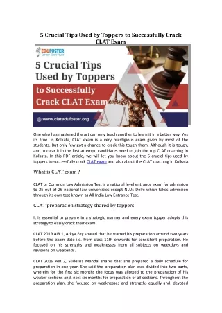5 crucial tips for successfully crack clat exam
