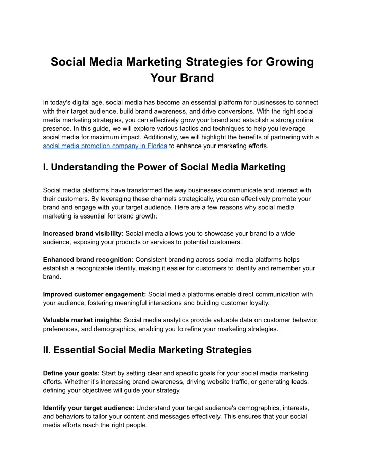 social media marketing strategies for growing