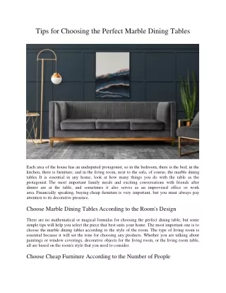 tips for choosing the perfect marble dining tables