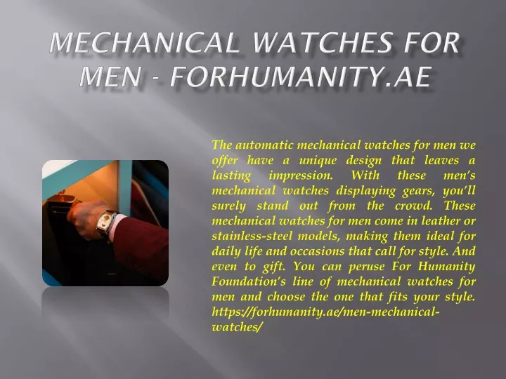 the automatic mechanical watches for men we offer