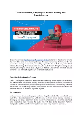 the future awaits adopt digital mode of learning