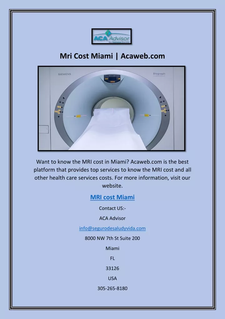 mri cost miami acaweb com