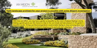 Right landscape architect for your project is possible with some diligent invest