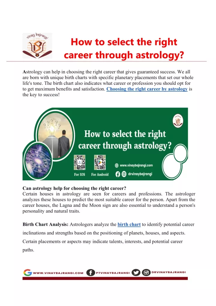 how to select the right career through astrology