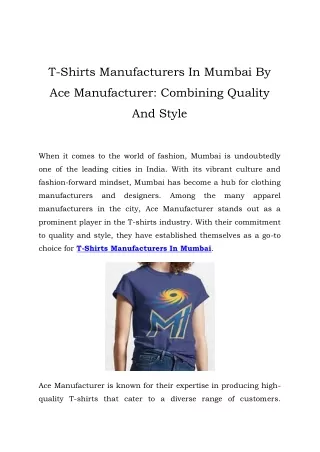 T Shirts Manufacturers in Mumbai Call-9205310669