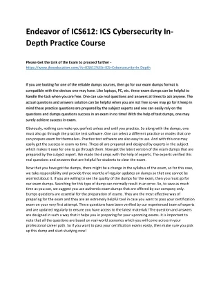 endeavor of ics612 ics cybersecurity in depth