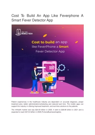 Cost To Build An App Like Feverphone A Smart Fever Detector App