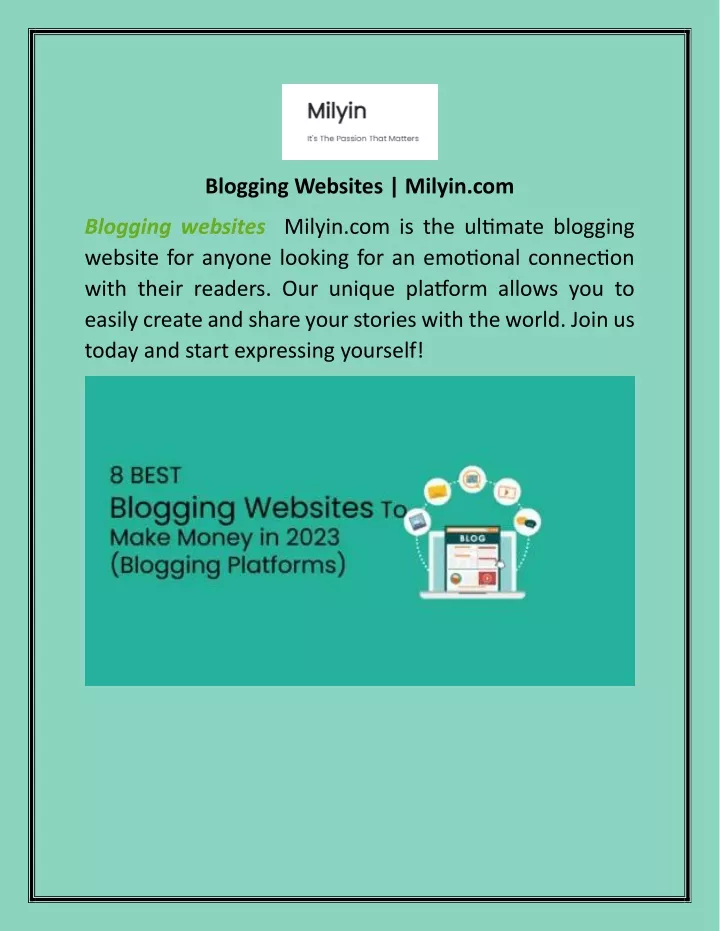blogging websites milyin com