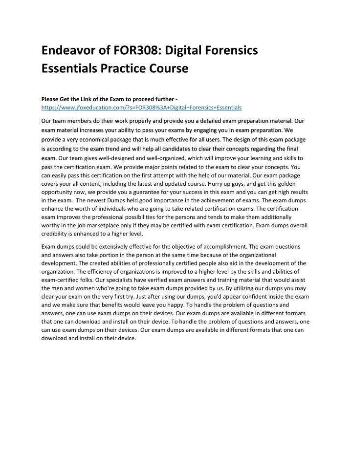 endeavor of for308 digital forensics essentials