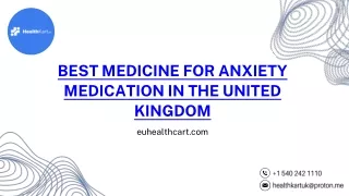 Best medicine for anxiety medication in the United Kingdom