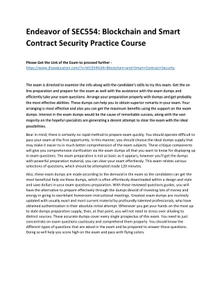 endeavor of sec554 blockchain and smart contract