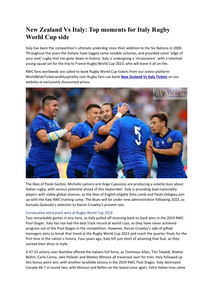 new zealand vs italy top moments for italy rugby