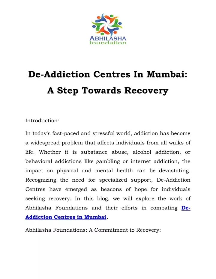 de addiction centres in mumbai