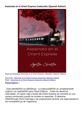 Download Book PDF Asesinato en el Orient Express (traducido) (Spanish Edition)