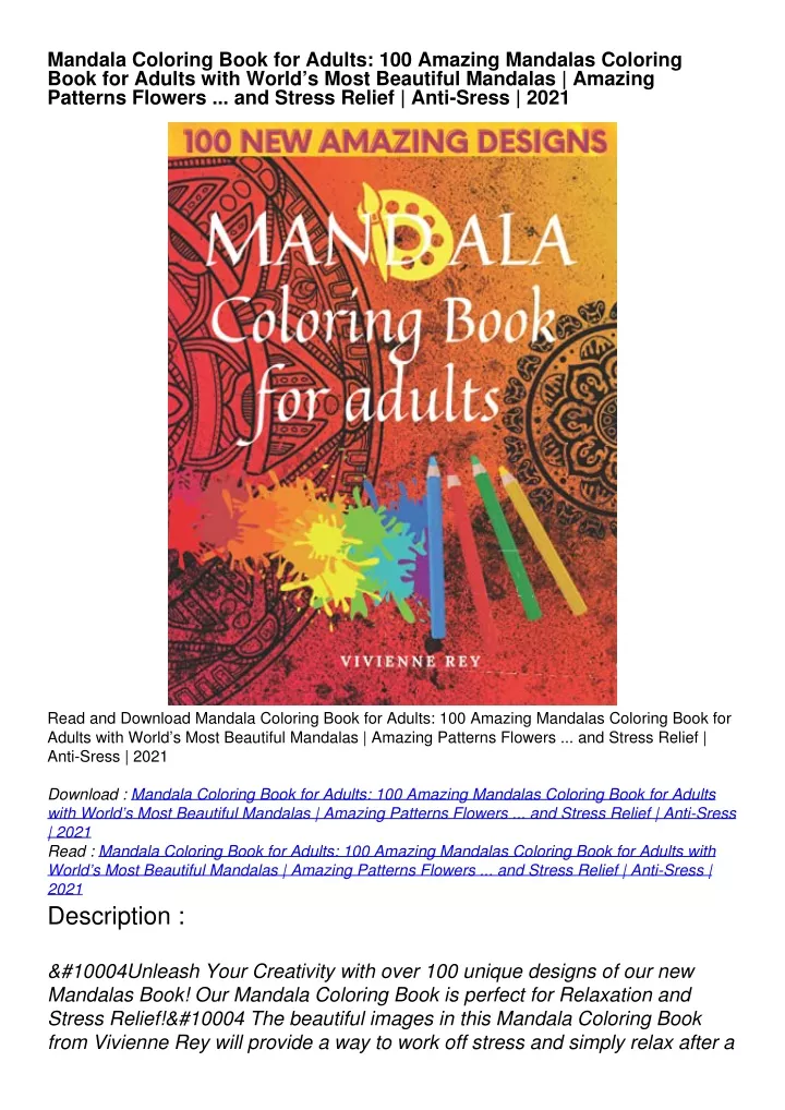 mandala coloring book for adults 100 amazing