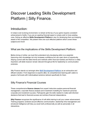 Discover Leading Skills Development Platform _ Silly Finance - Google Docs