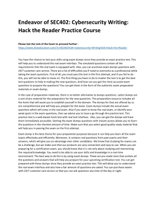 endeavor of sec402 cybersecurity writing hack