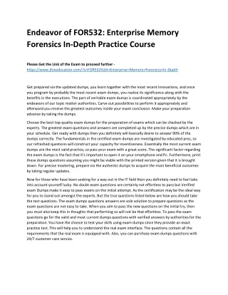 endeavor of for532 enterprise memory forensics