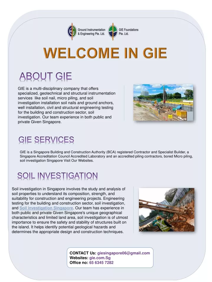 gie is a multi disciplinary company that offers