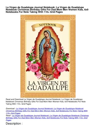 READ PDF La Virgen de Guadalupe Journal Notebook: La Virgen de Guadalupe Notebook Christmas Birthday Gifts For Dad Mom M