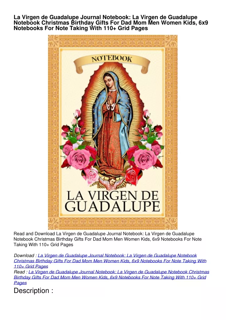 la virgen de guadalupe journal notebook la virgen