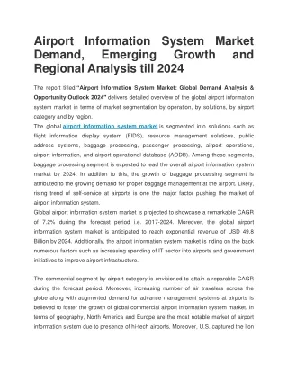 airport information system market demand emerging