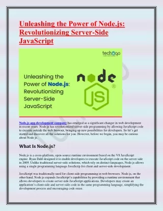 unleashing the power of node js revolutionizing