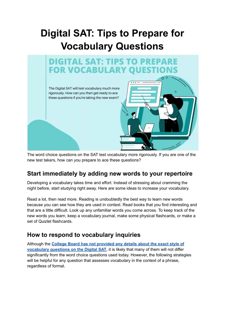 digital sat tips to prepare for vocabulary