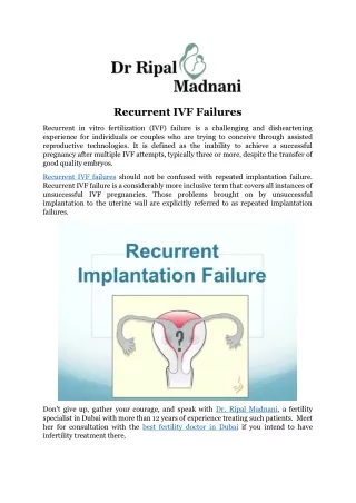 Recurrent IVF Failures