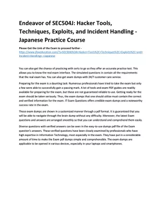 endeavor of sec504j hacker tools techniques