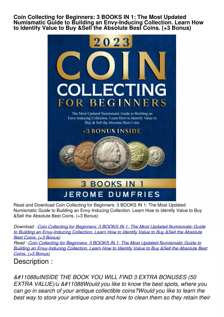 coin collecting for beginners 3 books