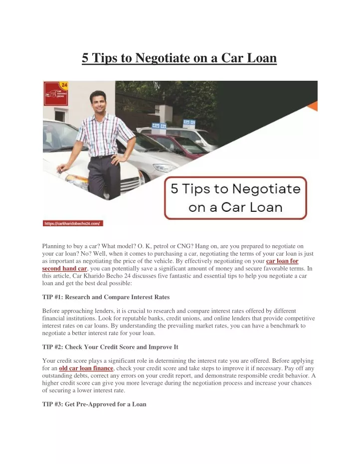 5 tips to negotiate on a car loan