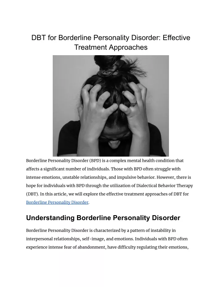 dbt for borderline personality disorder effective