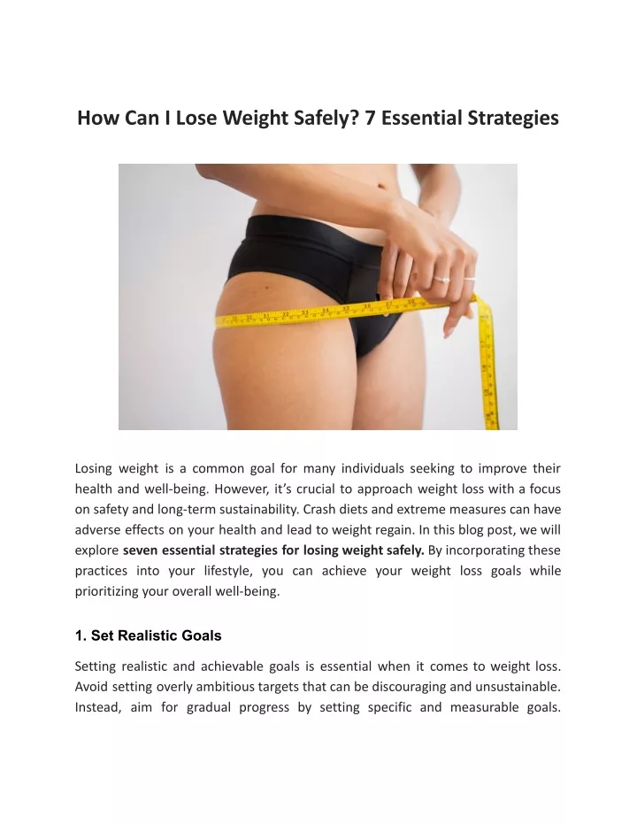 how can i lose weight safely 7 essential