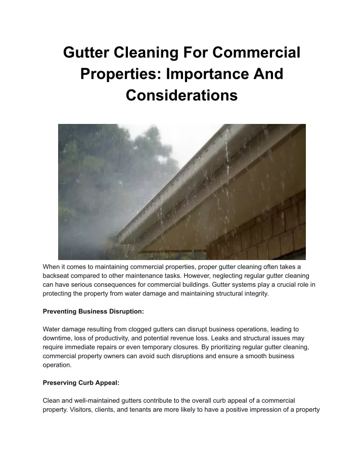 gutter cleaning for commercial properties