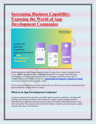 increasing business capability exposing the world