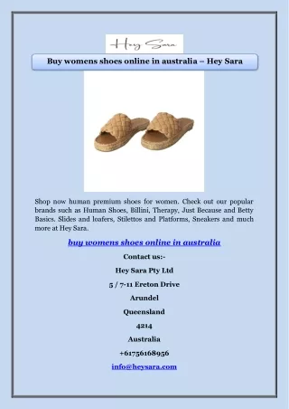 Buy womens shoes online in australia – Hey Sara