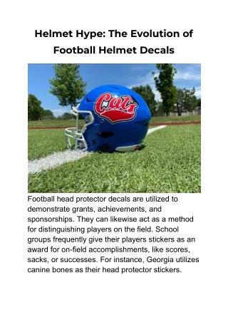 Helmet Hype_ The Evolution of Football Helmet Decals