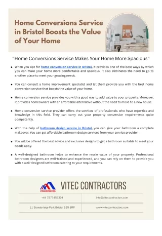 Home Conversions Service in Bristol Boosts the Value of Your Home
