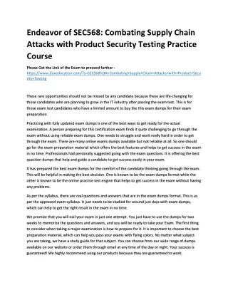 endeavor of sec568 combating supply chain attacks