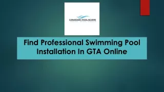 Discover Affordable Swimming Pool Installation In GTA