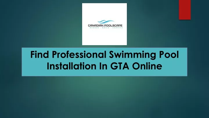 find professional swimming pool installation in gta online