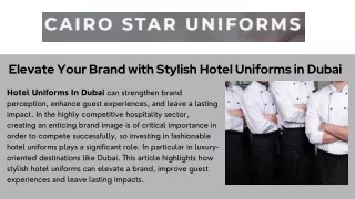 Elevate Your Brand with Stylish Hotel Uniforms in Dubai