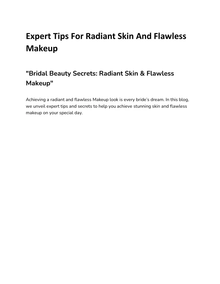 expert tips for radiant skin and flawless makeup