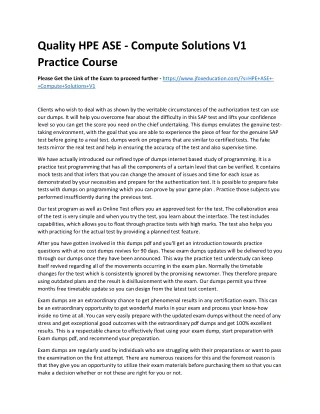 quality hpe ase compute solutions v1 practice