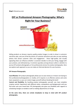 DIY or Professional Amazon Photography- What's Right for Your Business